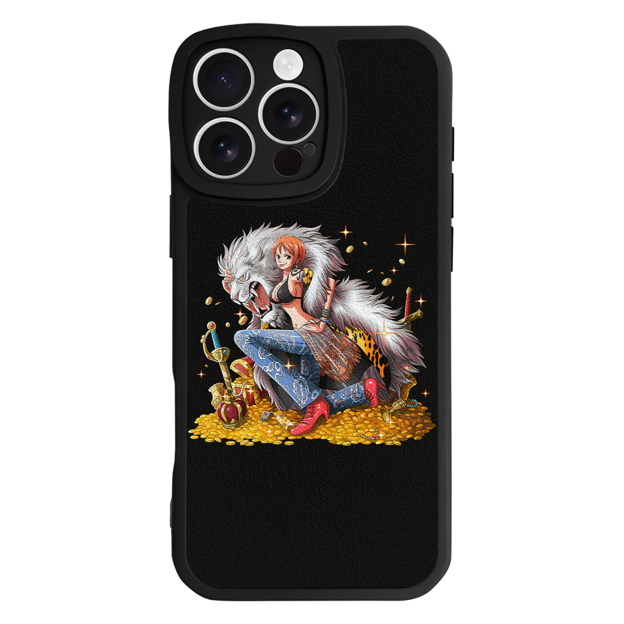 （画像用） ワンピース ナミ ONE PIECE Nami 【iPhone 16シリーズ対応】シリコンスマホケース（レザー調） 材質：シリコン
